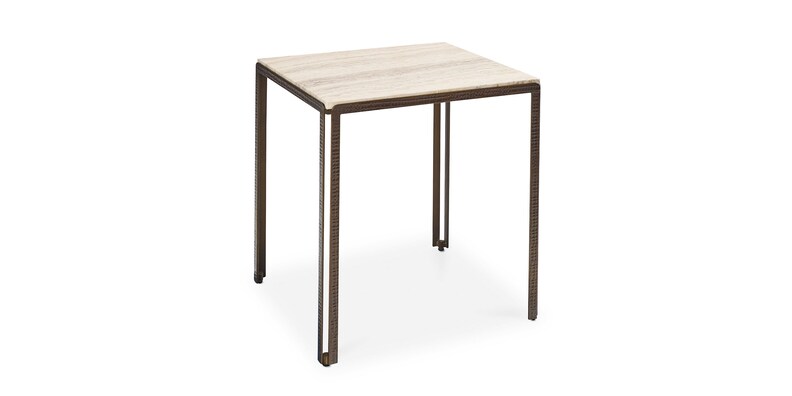 Arlen Stone + Iron End Table image number 0