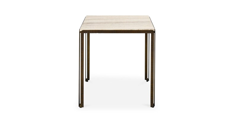 Arlen Stone + Iron End Table image number 1