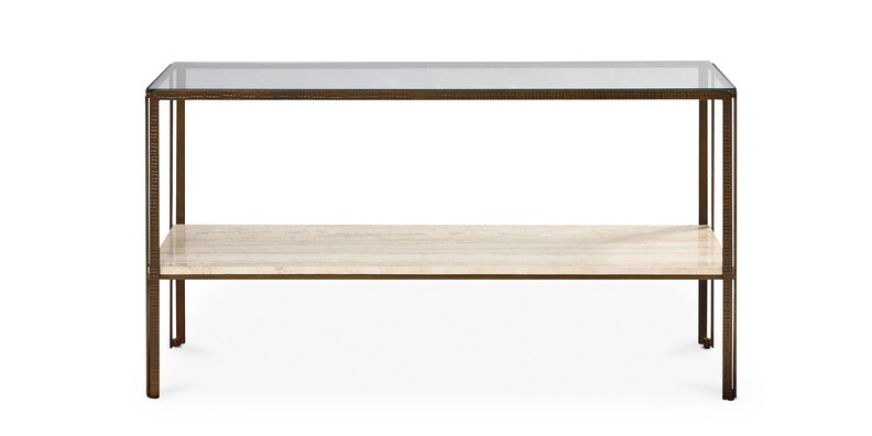 Arlen Stone + Iron Console Table image number 1