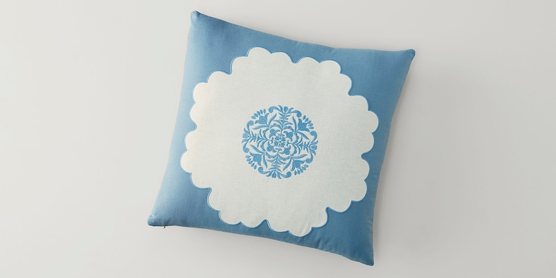 Augusta Blue/Ivory Pillow Cover + Insert image number 0
