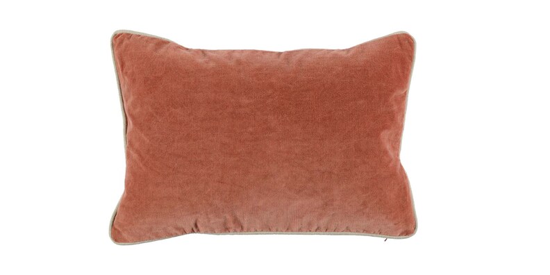 Heirloom Velvet Terra Cotta Lumbar Pillow Cover + Insert image number 0