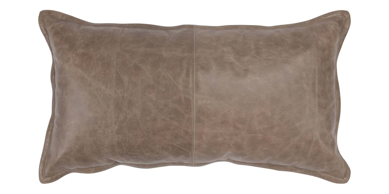 Dupont Leather Sandstorm Taupe Lumbar Pillow Cover + Insert image number 0