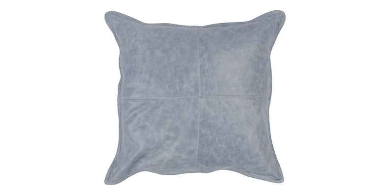 Dumont Leather Sea Fog Blue Square Pillow Cover + Insert image number 0