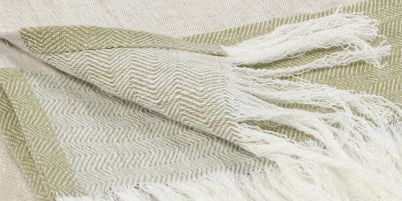 Talara Natural + Green Throw image number 3