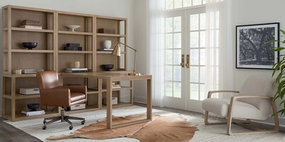 Richmond Modular Office Desk and 3 Wide Bookshelf Set