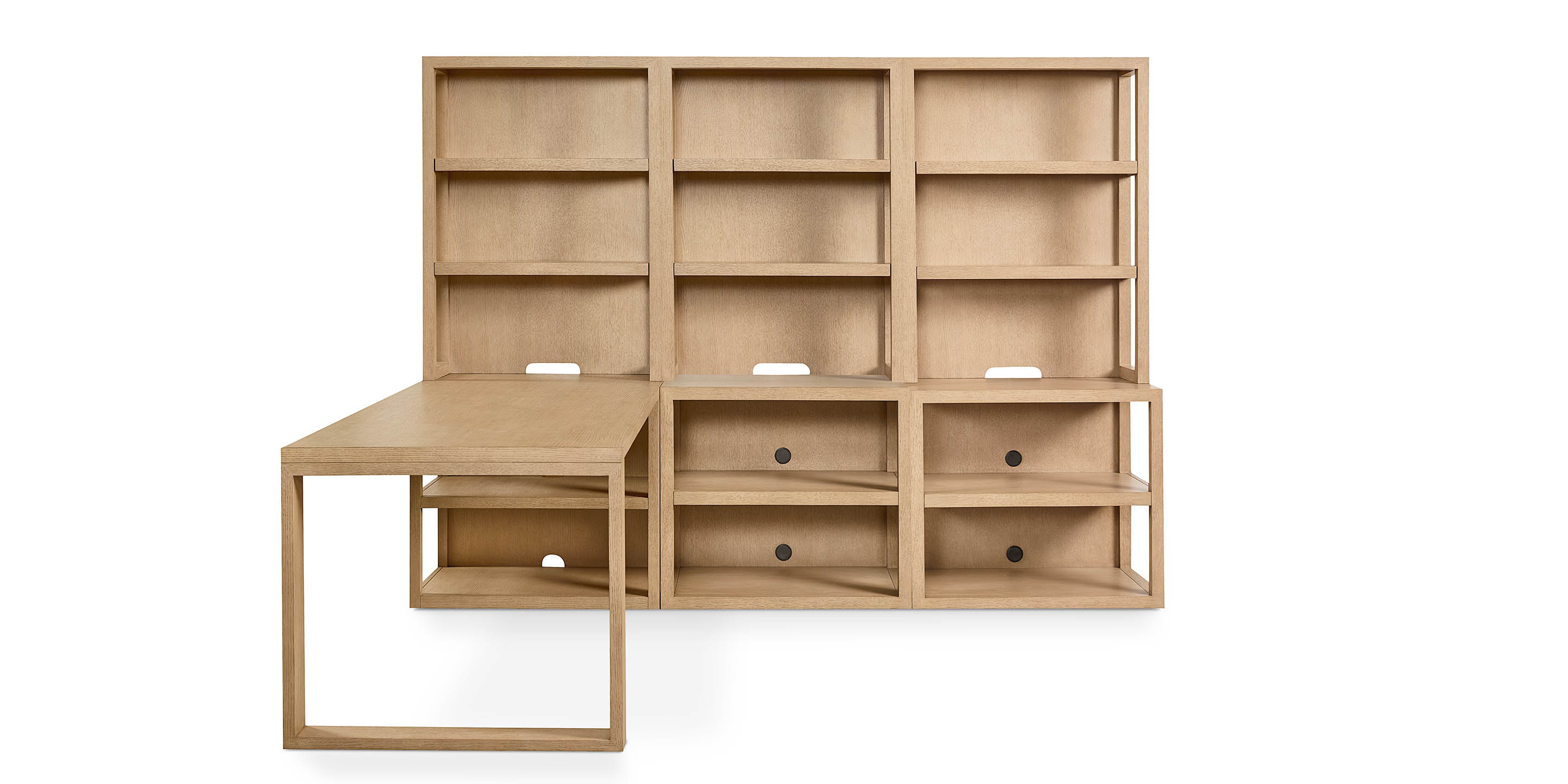 HomeWork Office Desk and 3 Wide Bookshelf Set - Thumbnail 2