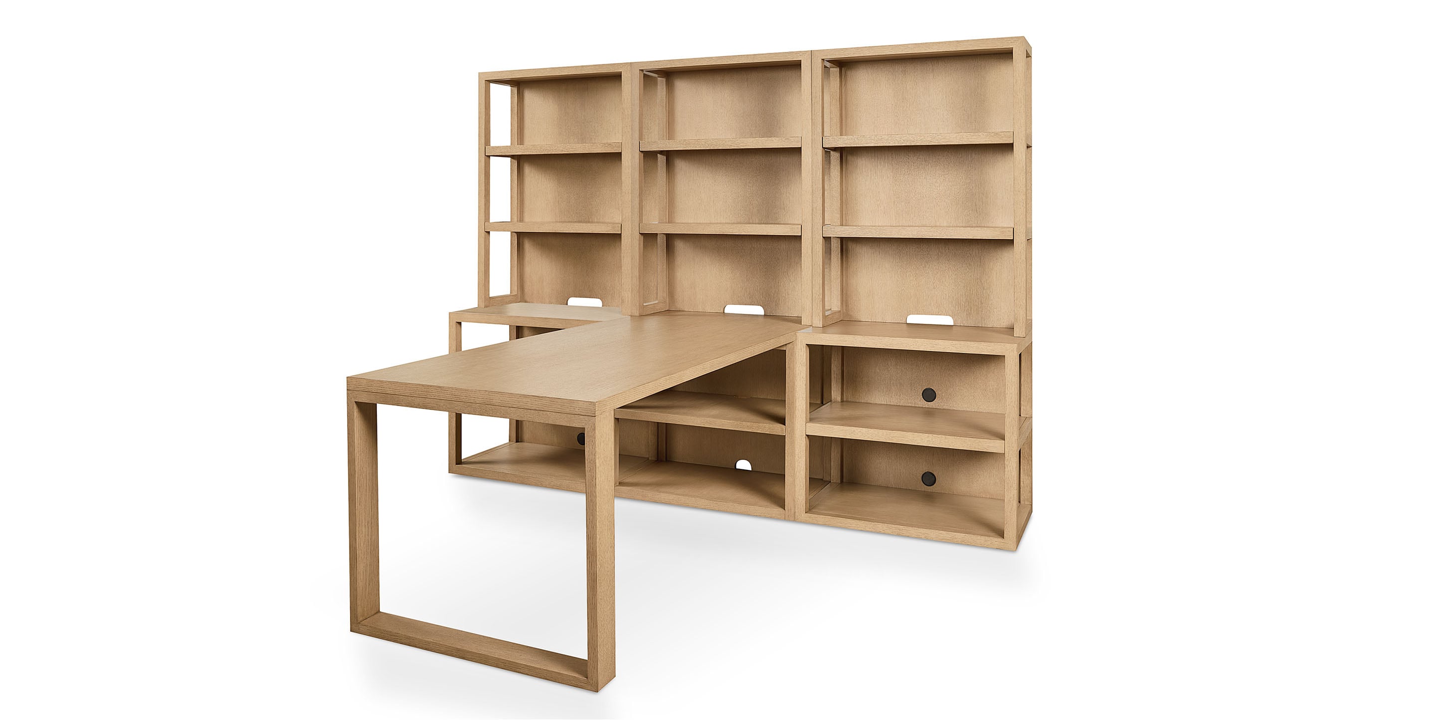 HomeWork Office Desk and 3 Wide Bookshelf Set - Thumbnail 3