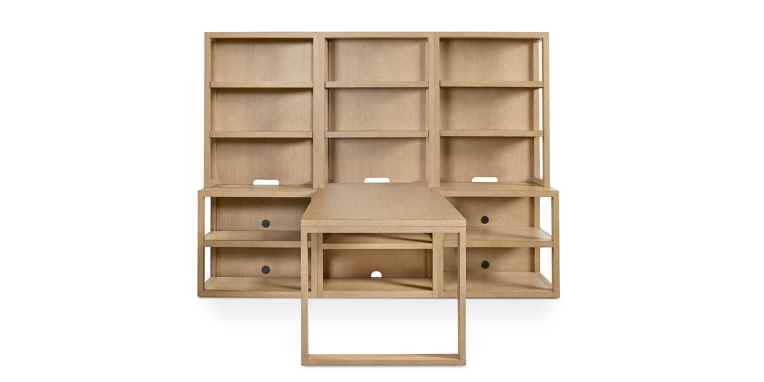 HomeWork Office Desk and 3 Wide Bookshelf Set - Thumbnail 4