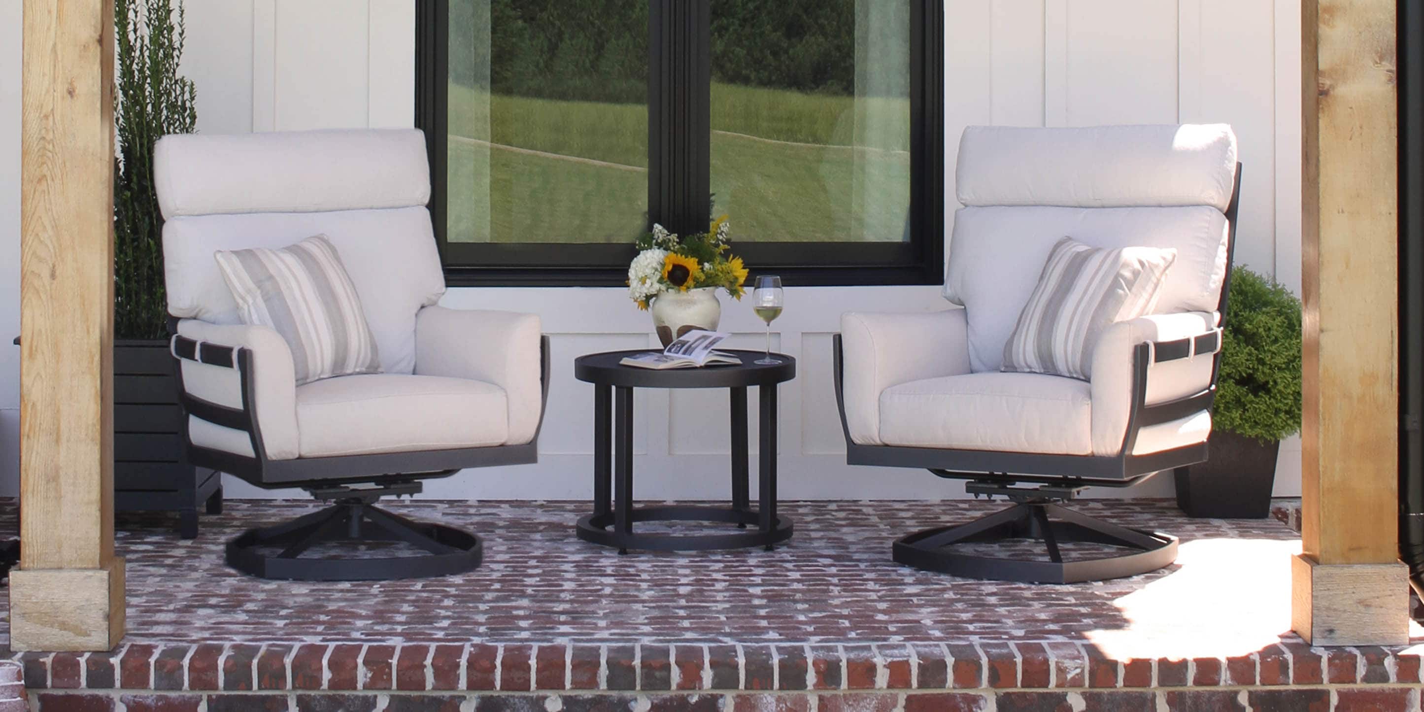 Arley Outdoor Track Arm Swivel Rocker LV - Thumbnail 5