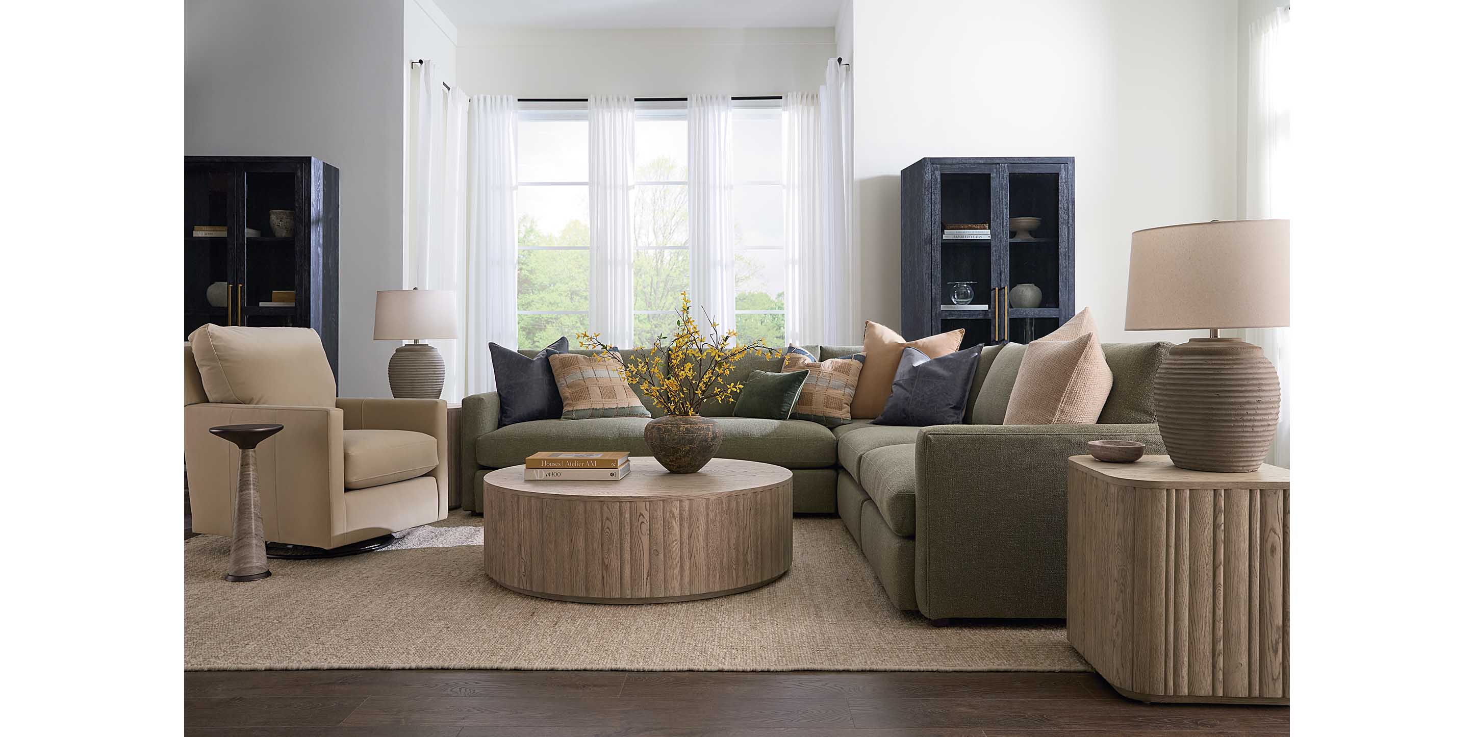 Bassett Furniture Trent Swivel Glider Chair - Thumbnail 5