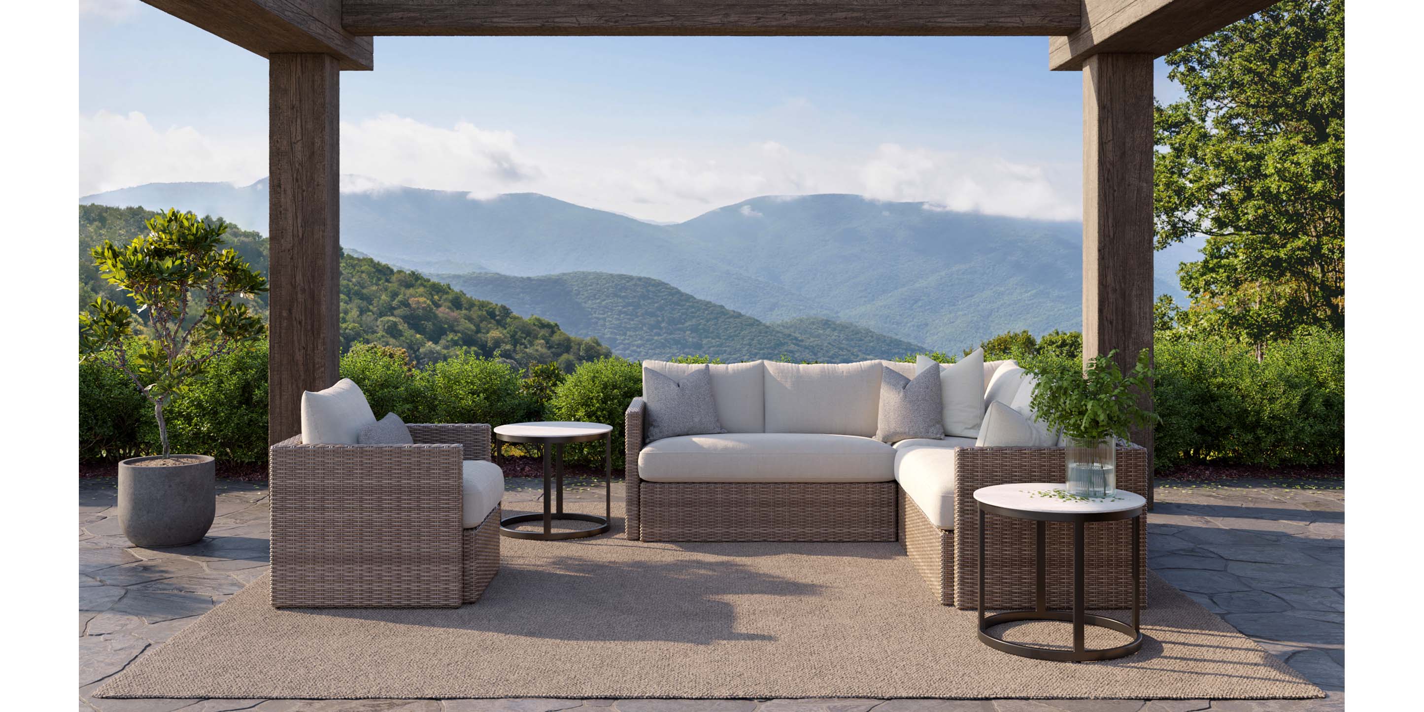 Ashford Outdoor L-Shaped Sectional - Thumbnail 3