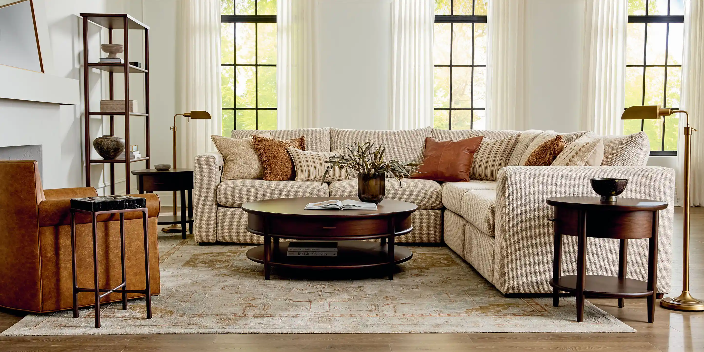 Beckham Motion Wide Arm L-Shaped Reclining Sectional