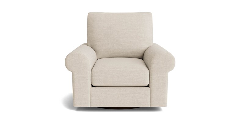 True Custom® Large Roll Arm Swivel Chair Bassett Furniture