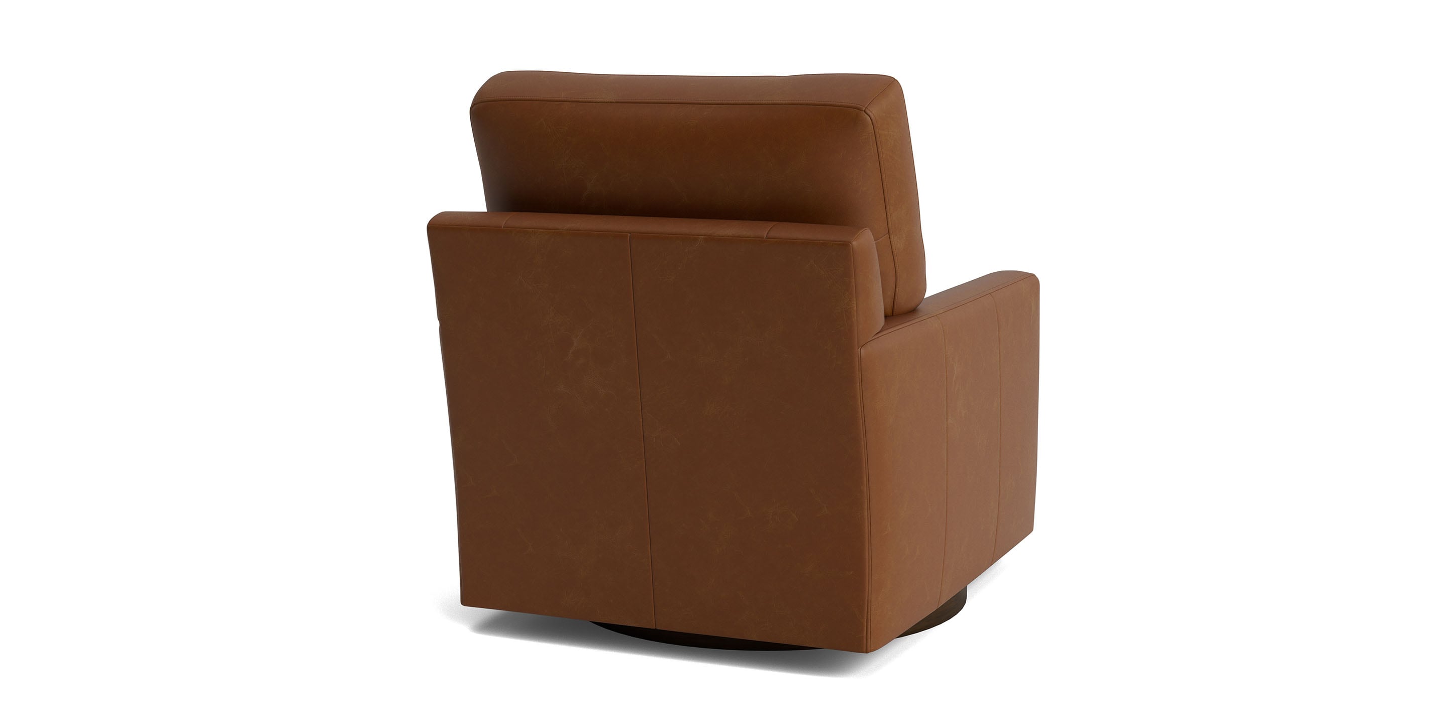 True Custom Leather Track Arm Swivel Chair - Thumbnail 4