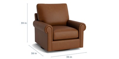 True Custom® Leather Panel Arm Swivel Chair