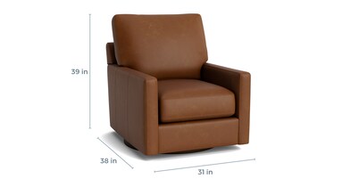 True Custom® Leather Track Arm Swivel Chair