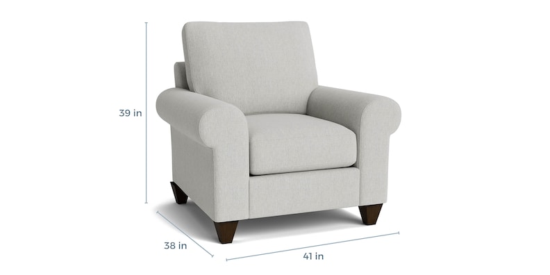 True Custom® Large Roll Arm Accent Chair Bassett Furniture