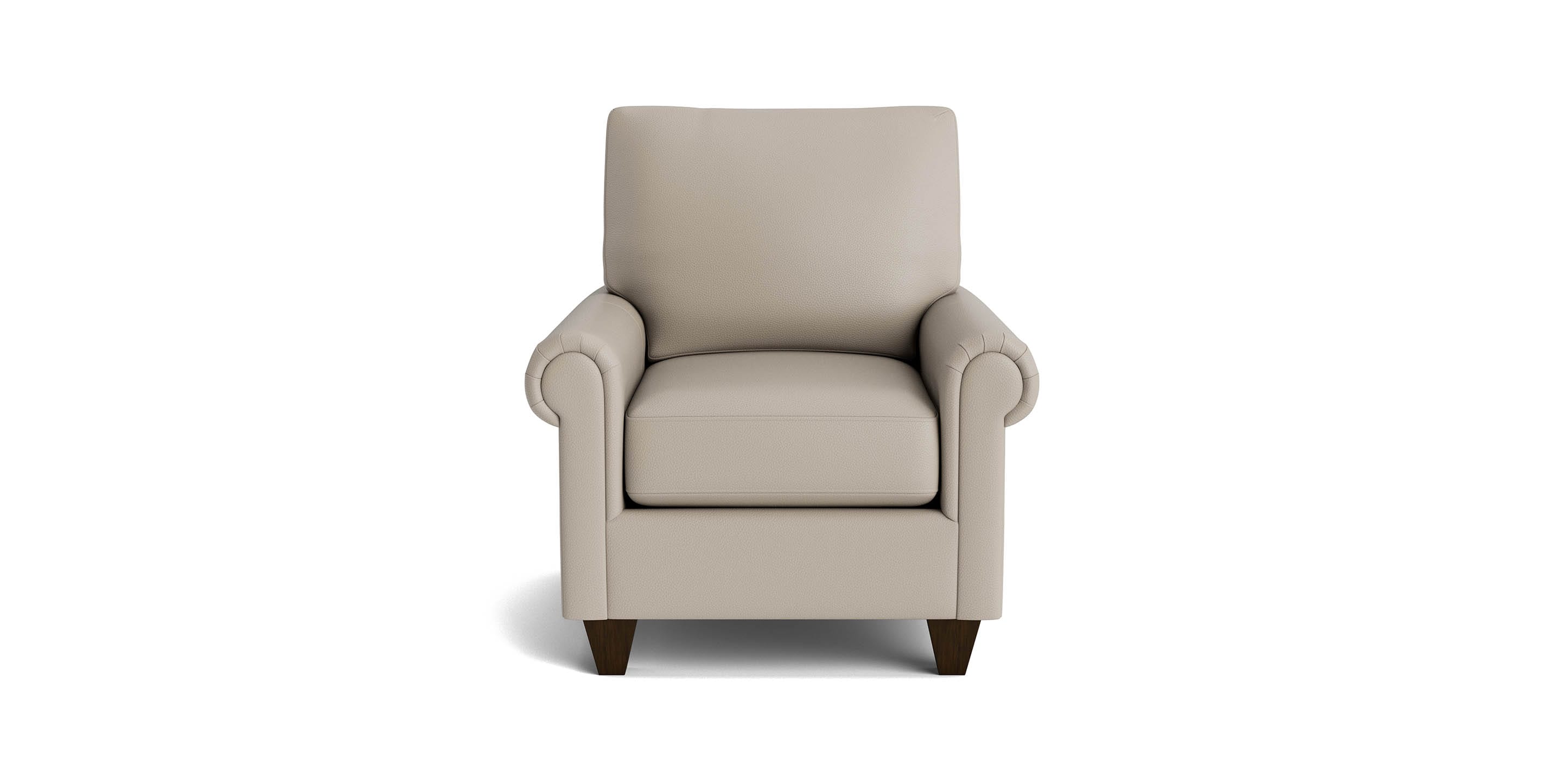 True Custom Leather Large Panel Arm Accent Chair - Thumbnail 5