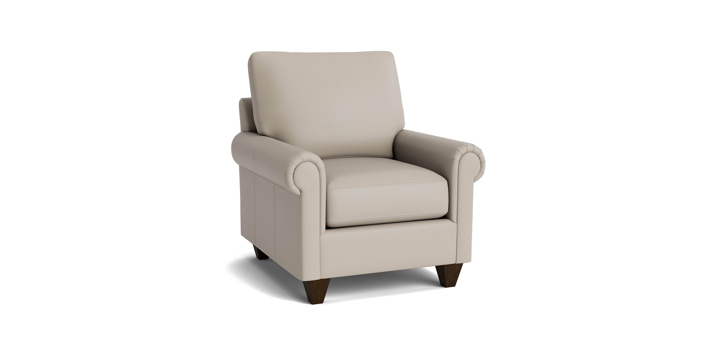 True Custom Leather Large Panel Arm Accent Chair - Thumbnail 2