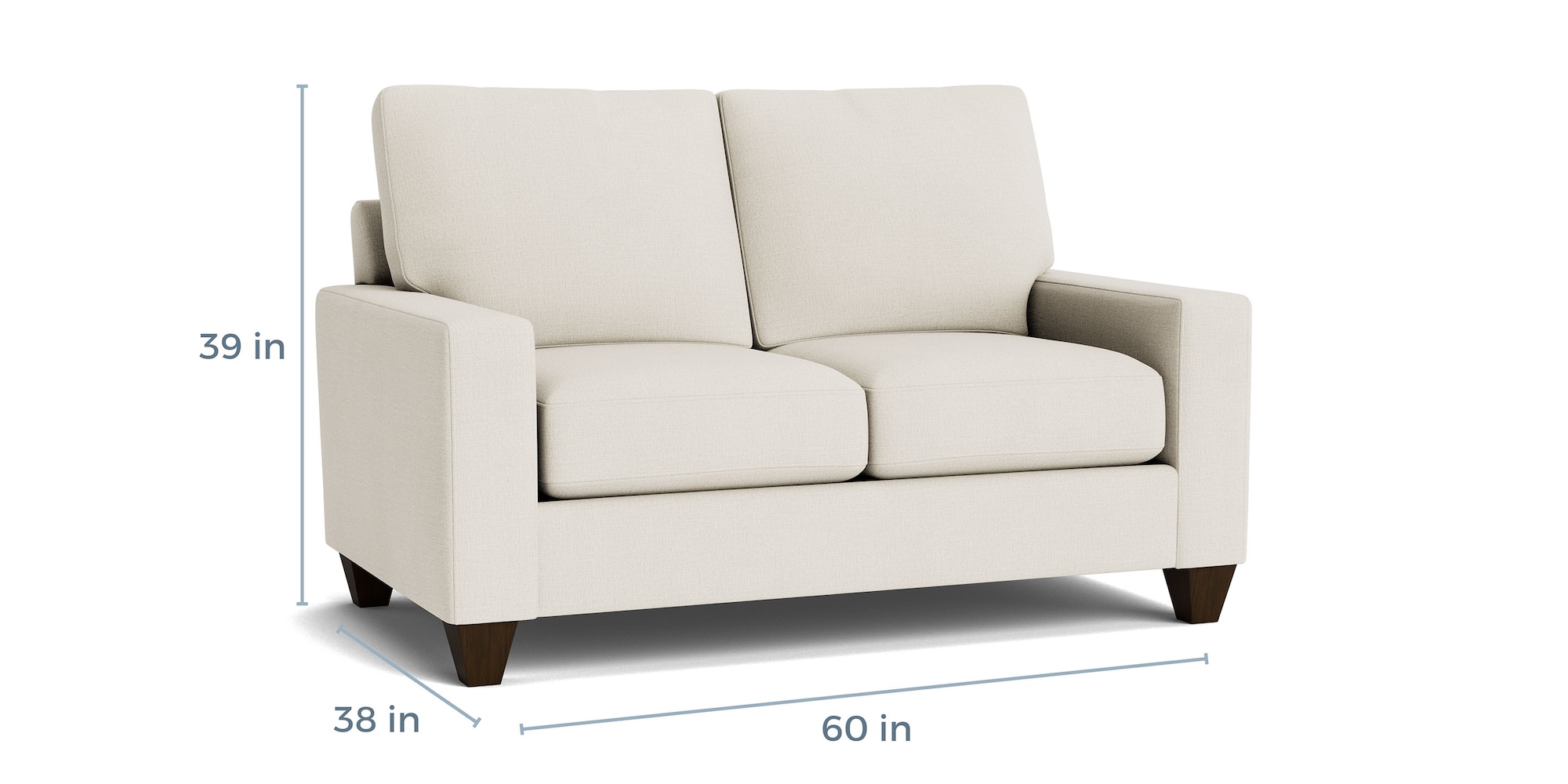 True Custom® Large Track Arm Loveseat | Bassett Furniture