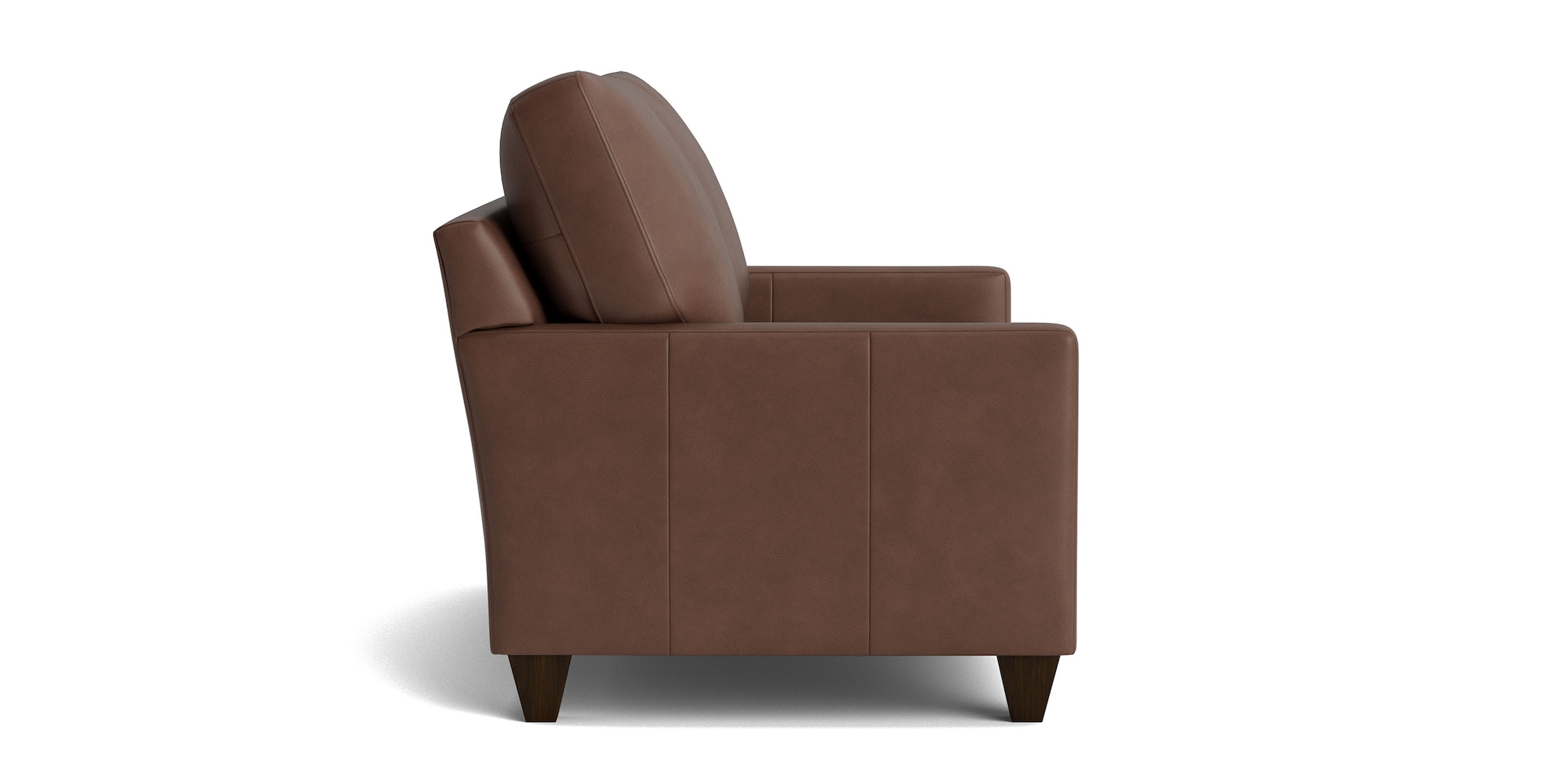 True Custom® Leather Track Arm Loveseat | Bassett Furniture
