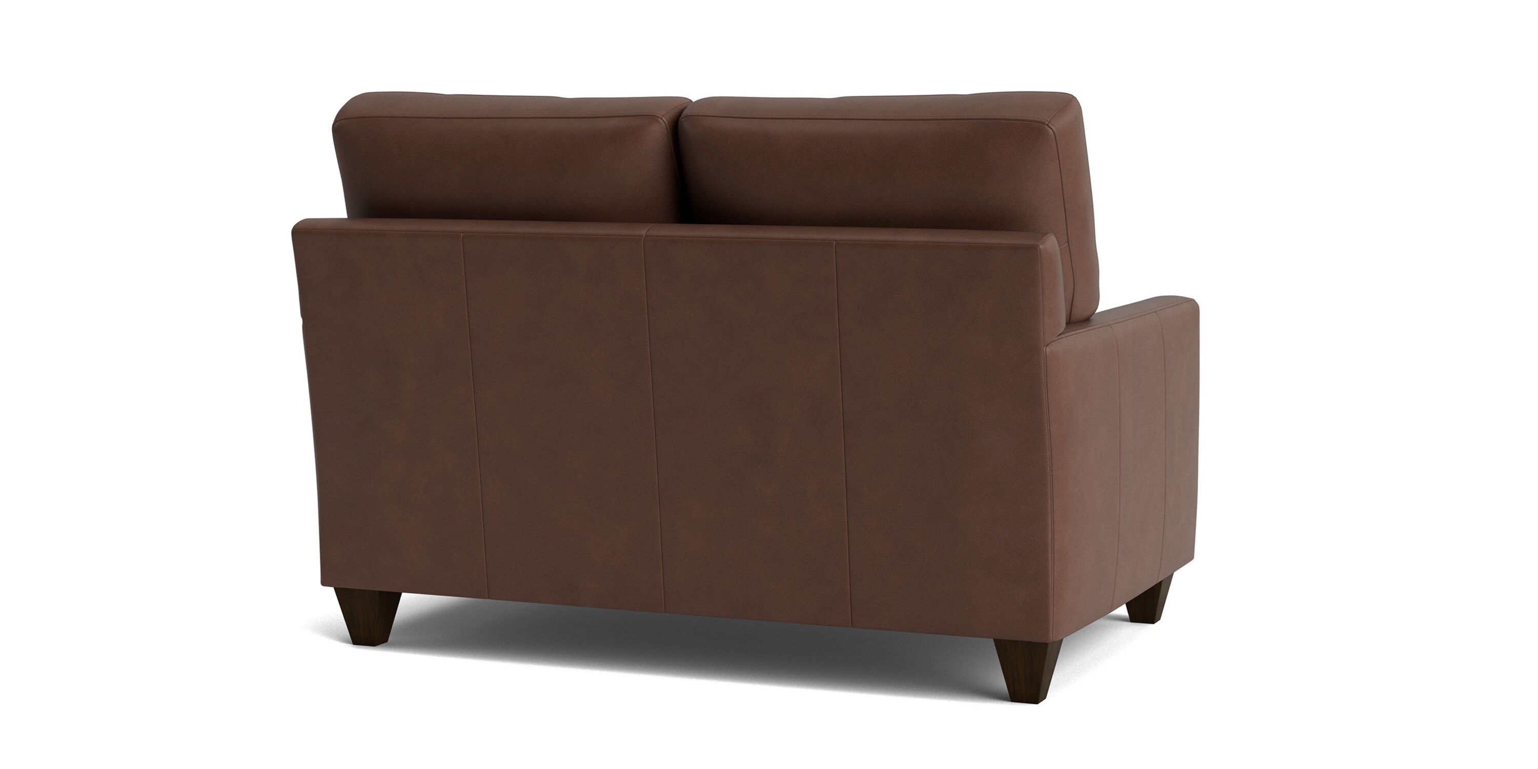 True Custom® Leather Track Arm Loveseat | Bassett Furniture