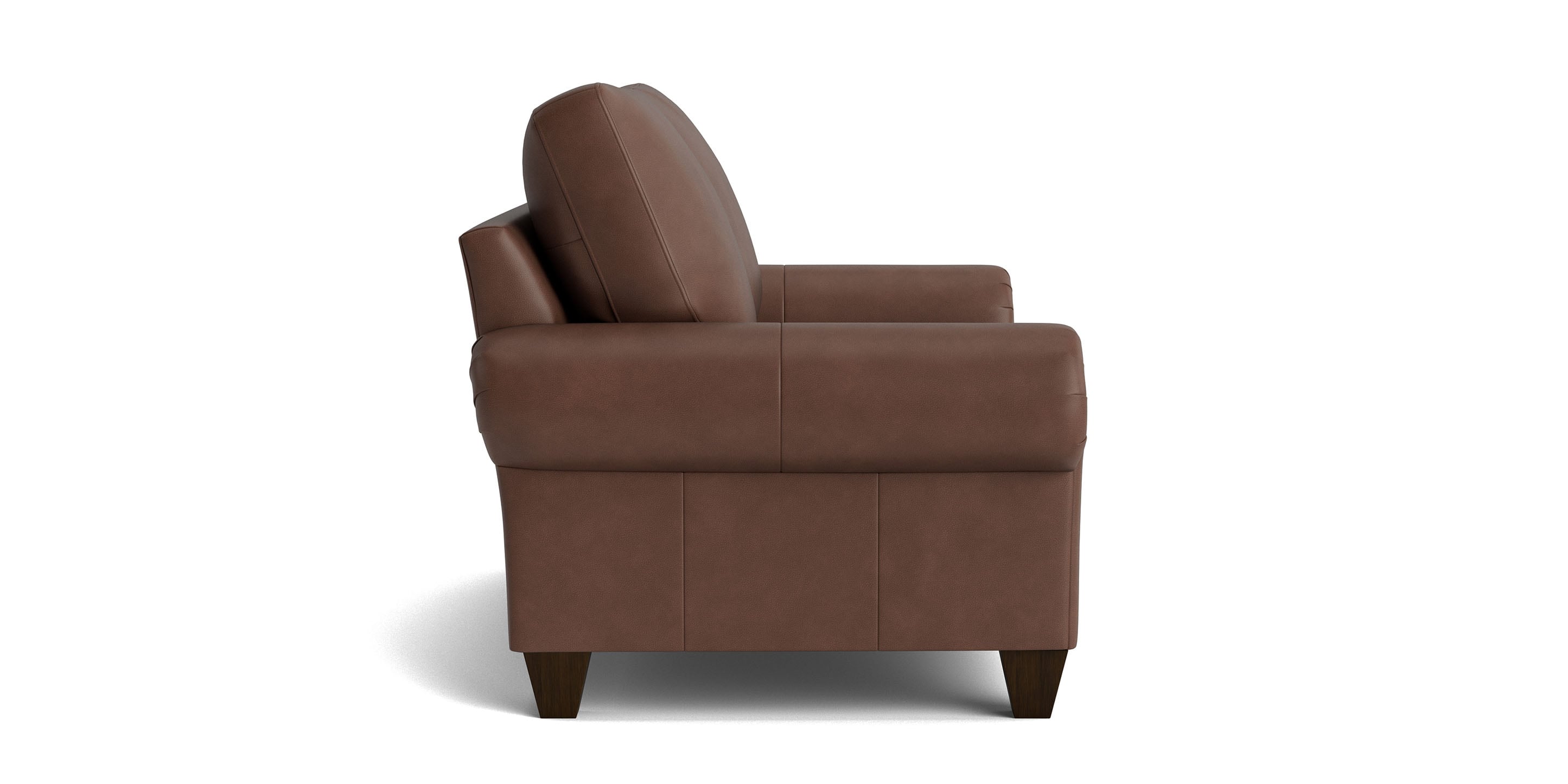 Bassett Mirror Custom Leather Panel Arm Loveseat - Thumbnail 3