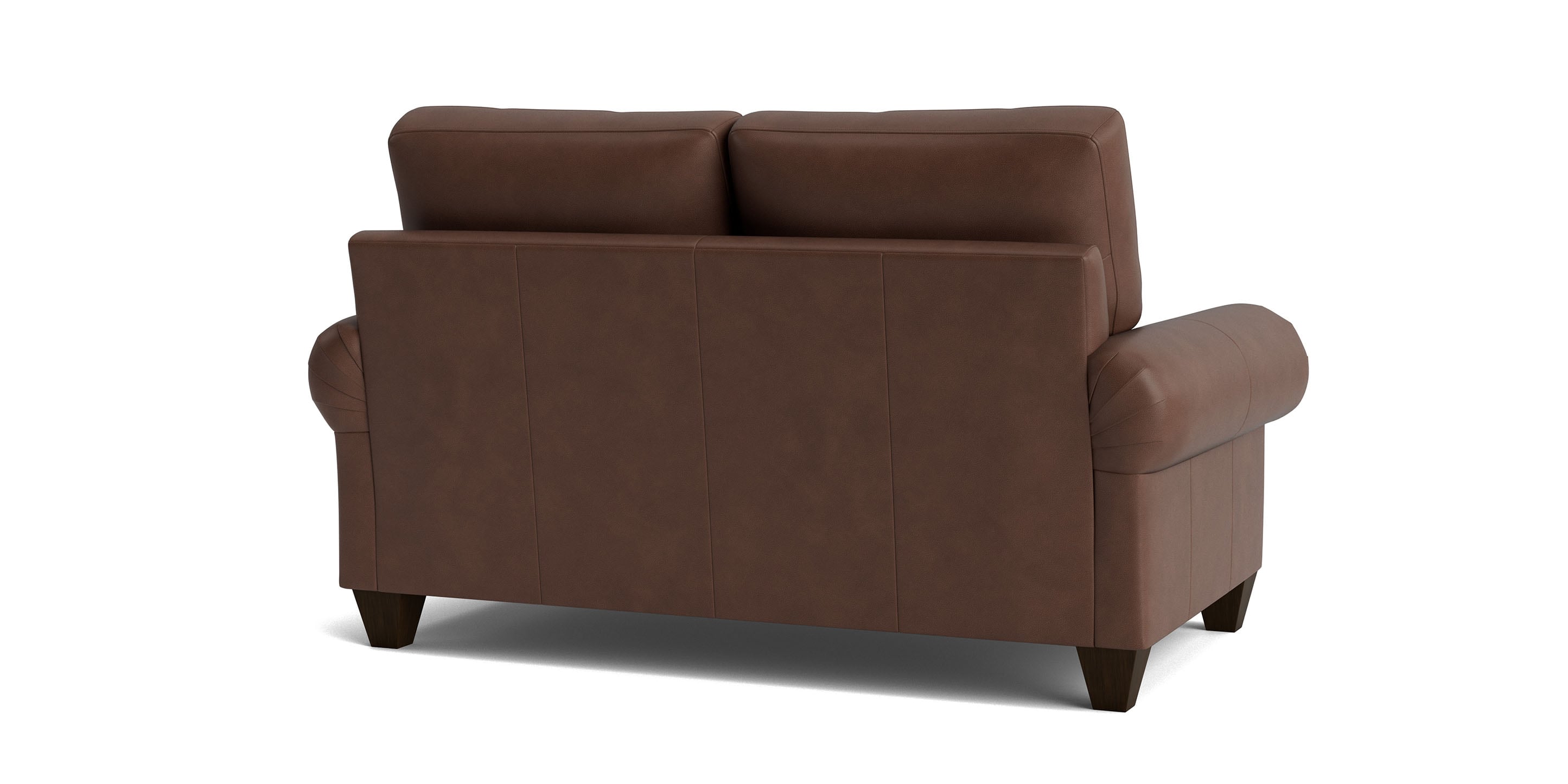 Bassett Mirror Custom Leather Panel Arm Loveseat - Thumbnail 2