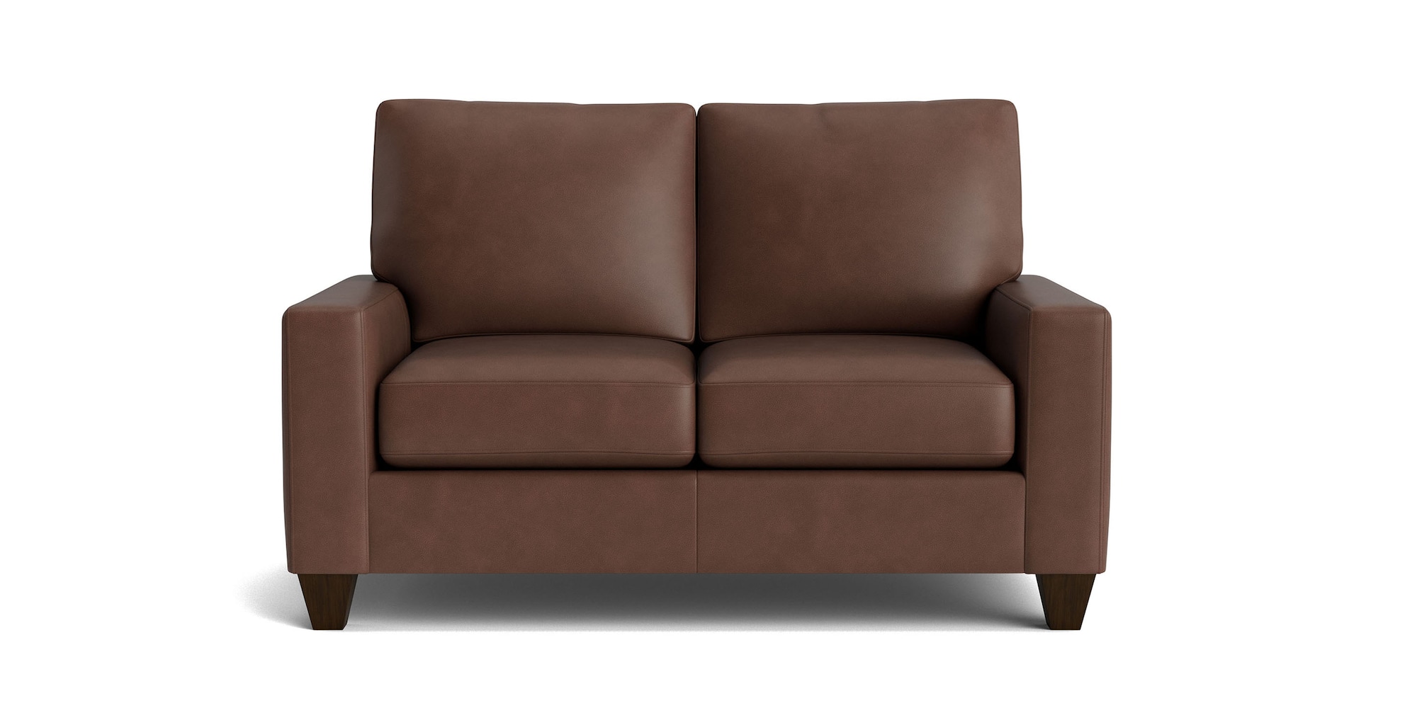 True Custom® Leather Large Track Arm Loveseat | Bassett Furniture