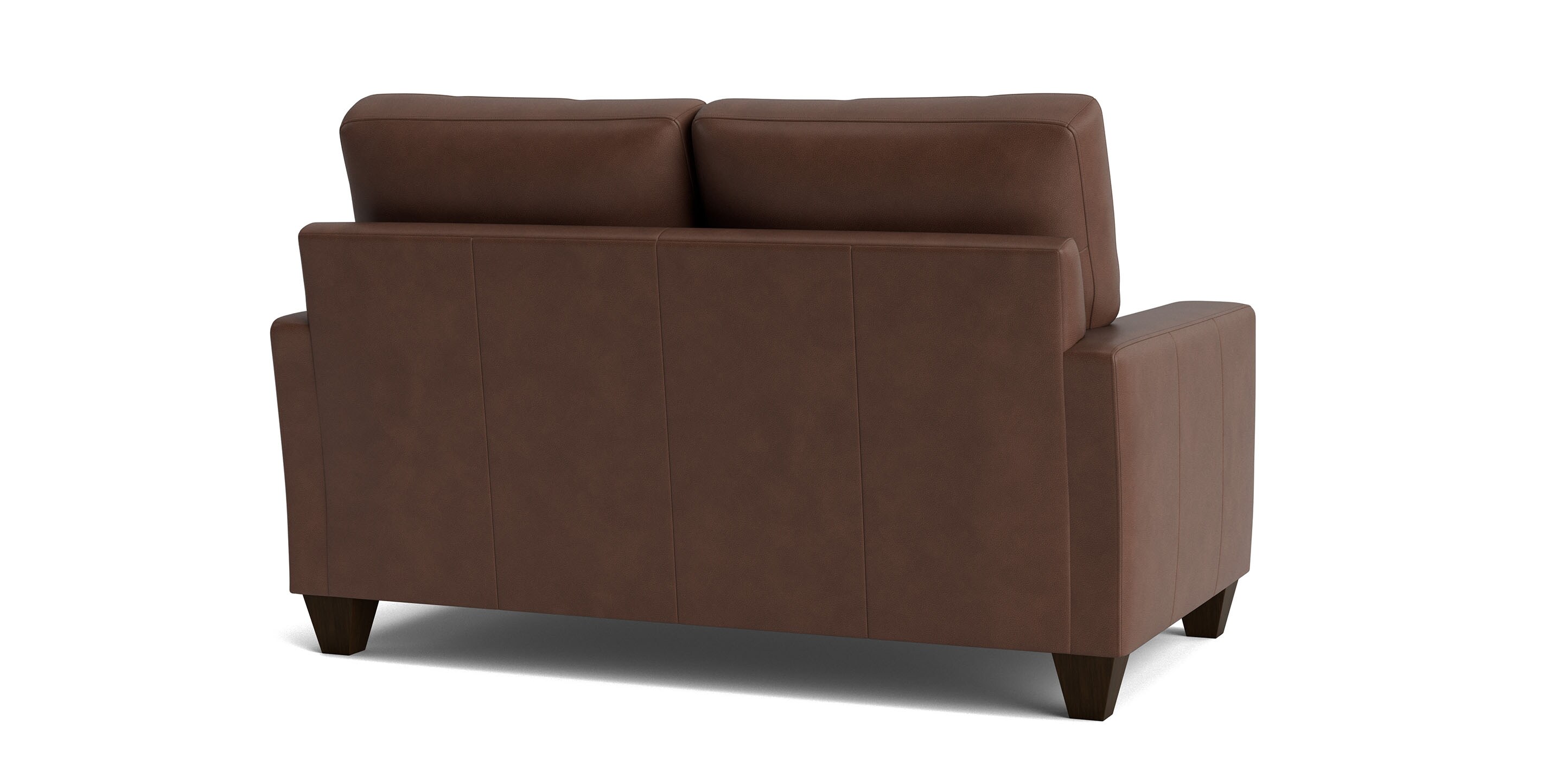 True Custom Leather Large Roll Arm Loveseat - Thumbnail 5