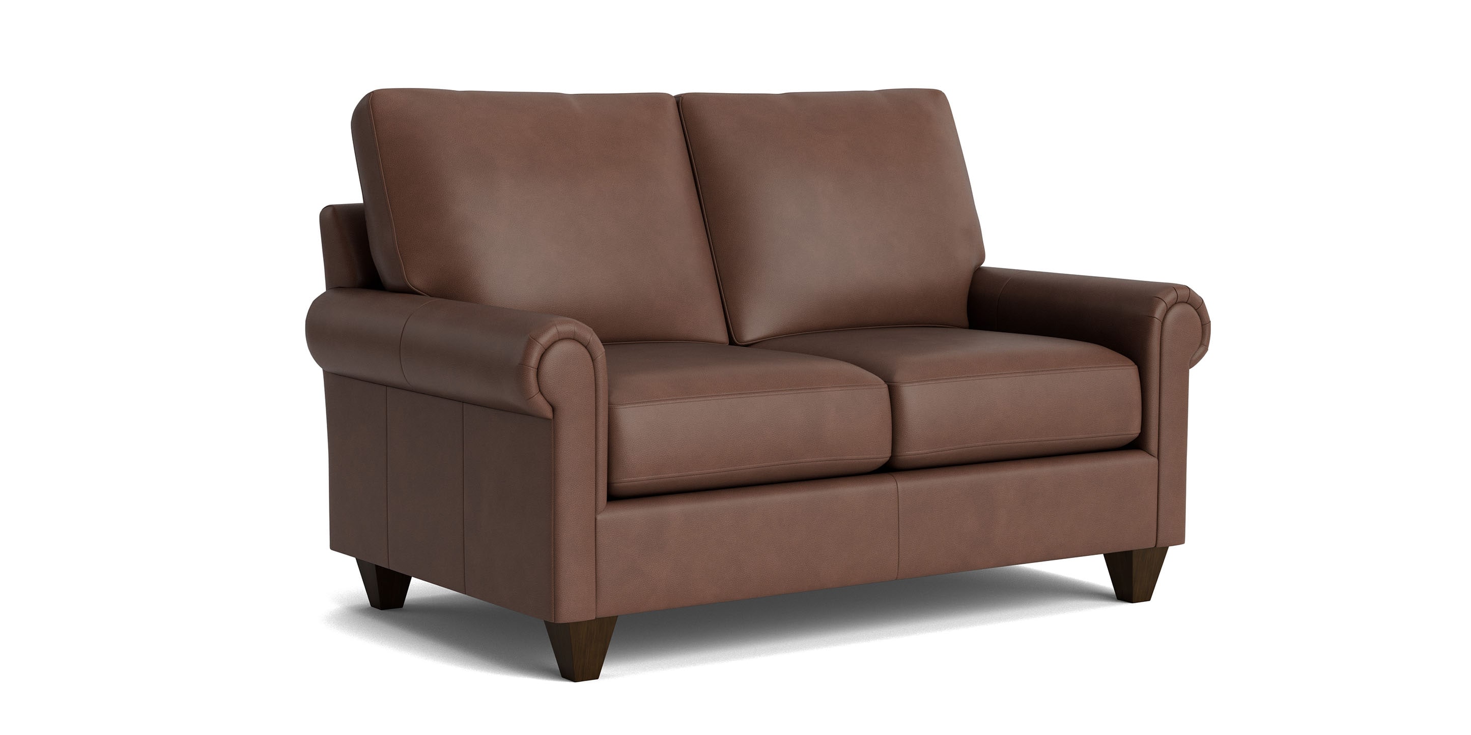 True Custom Leather Panel Arm Loveseat - Thumbnail 5
