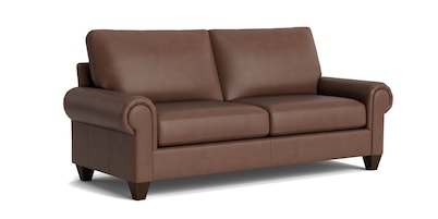 True Custom® Leather Large Panel Arm Studio Sofa