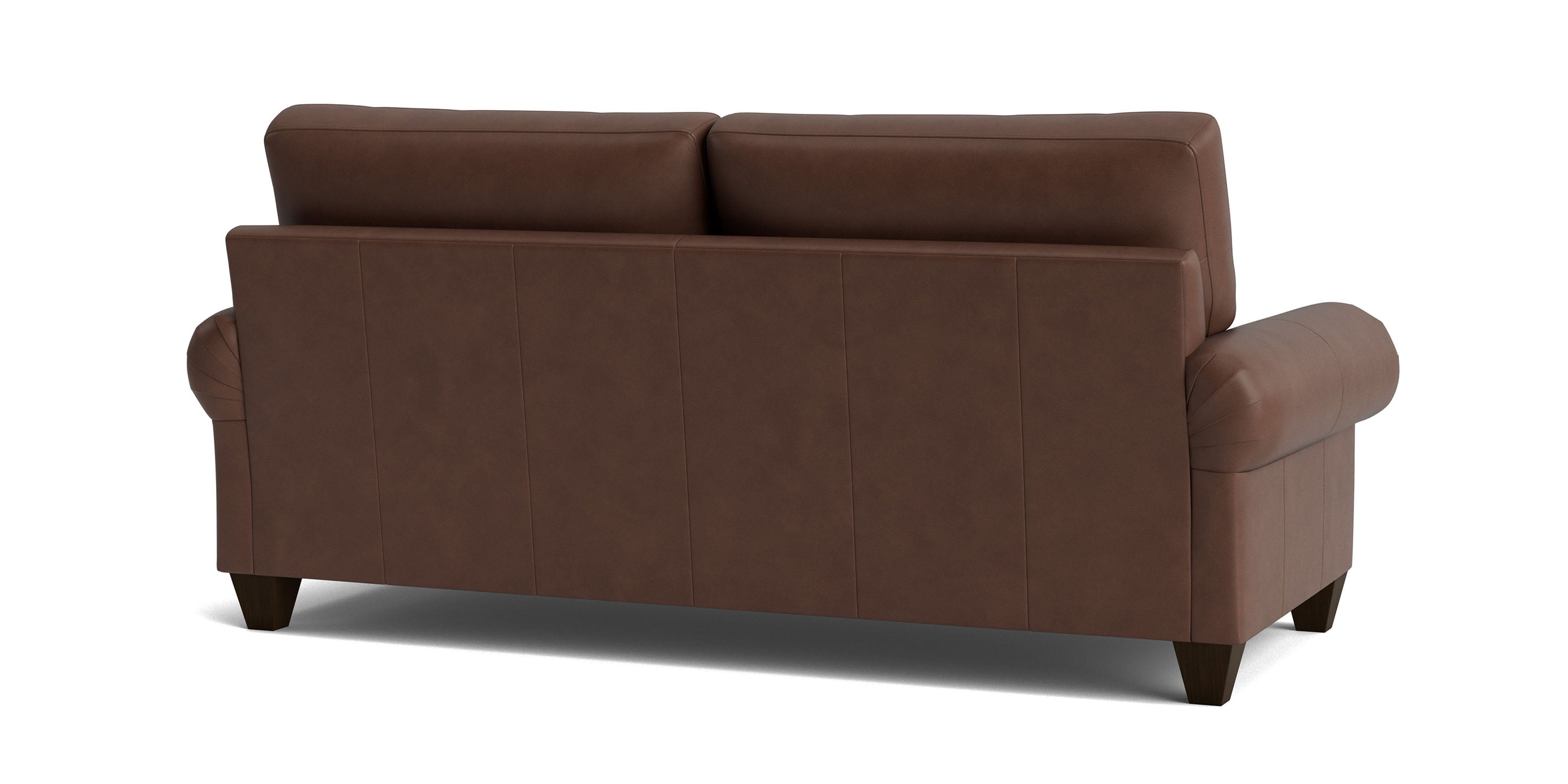 Bassett Furniture Custom Leather Panel Arm Studio Sofa