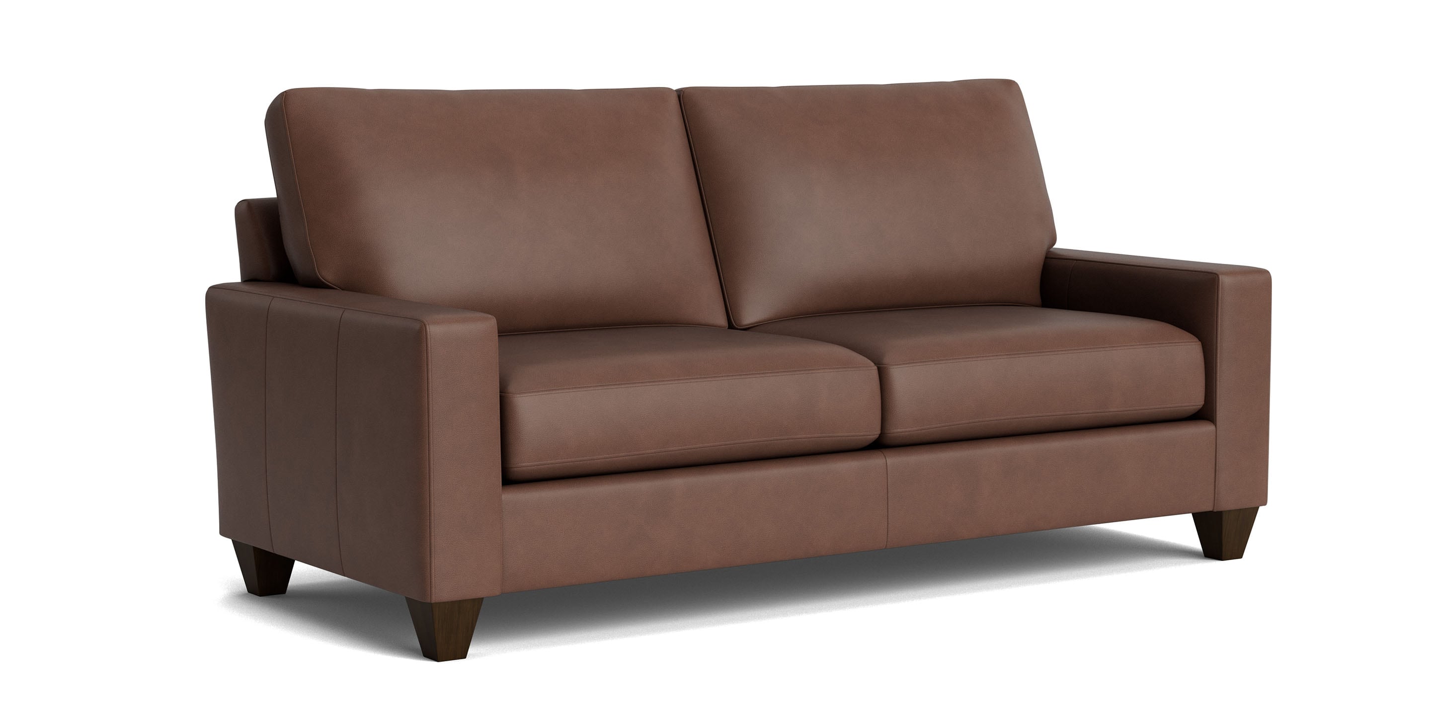 True Custom Leather Large Track Arm Studio Sofa