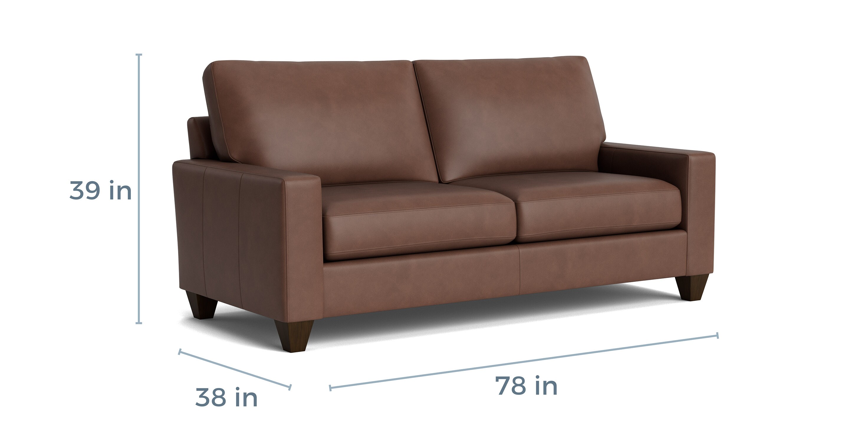 True Custom Leather Large Track Arm Studio Sofa - Thumbnail 3