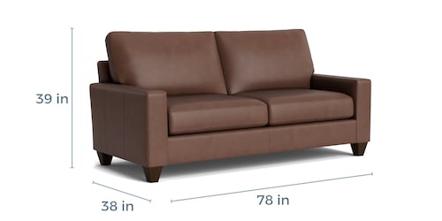 True Custom® Leather Large Track Arm Studio Sofa | Bassett Furniture