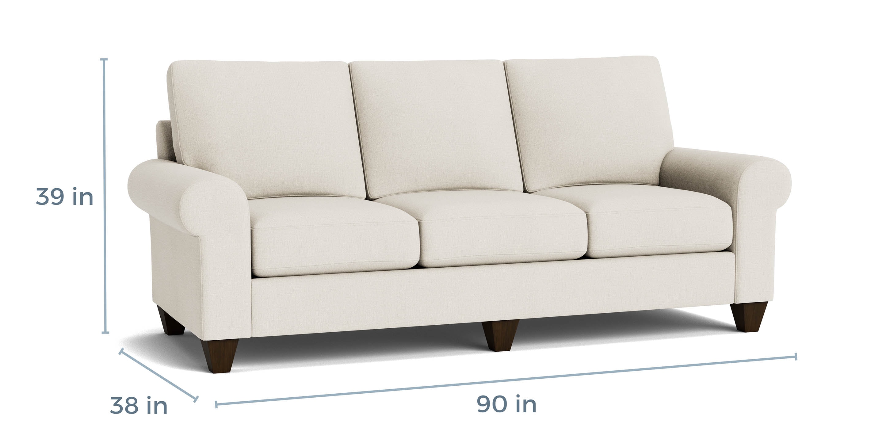 True Custom Large Roll Arm Sofa - Thumbnail 5