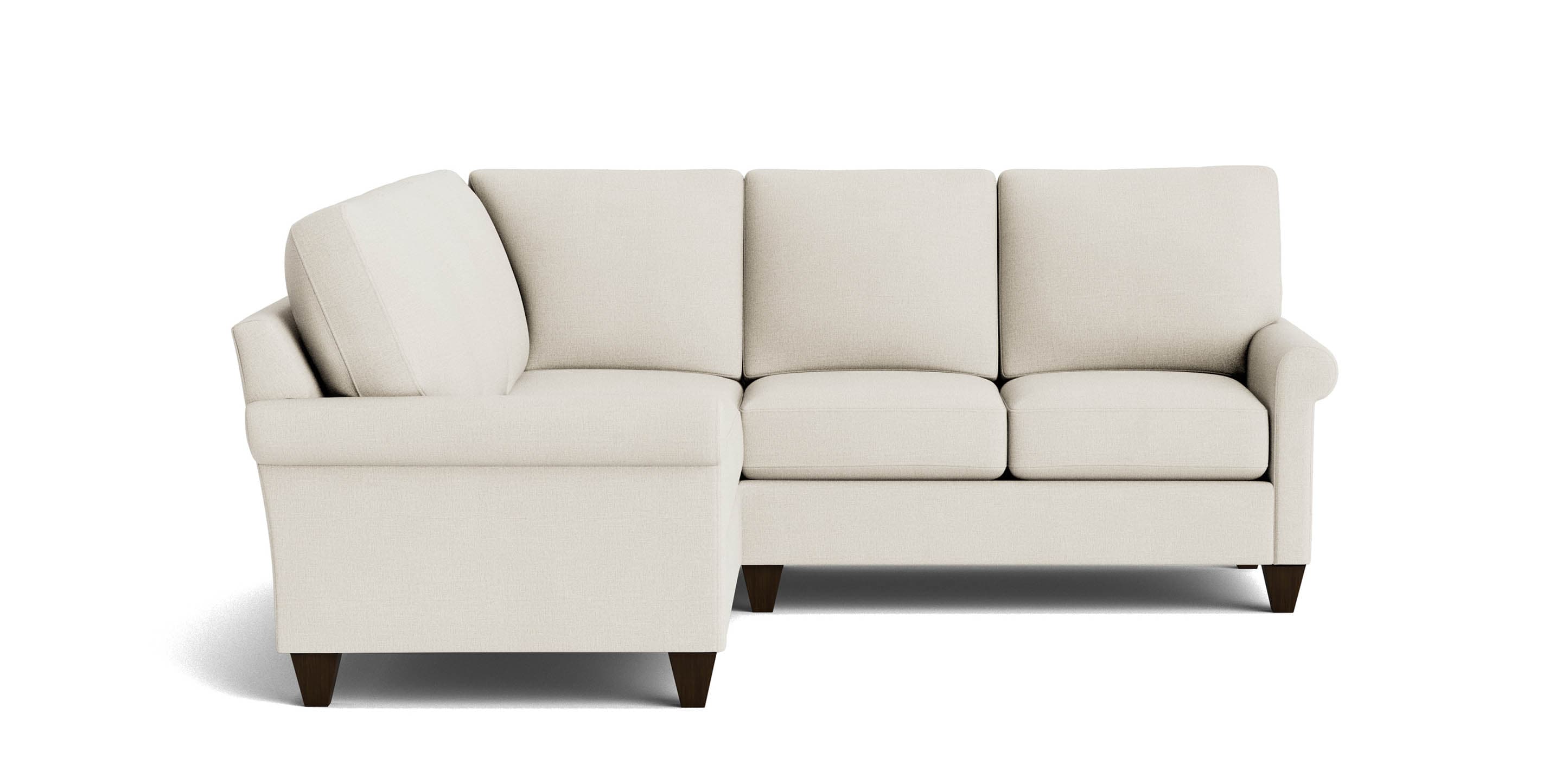 True Custom Roll Arm L-Shaped Sectional