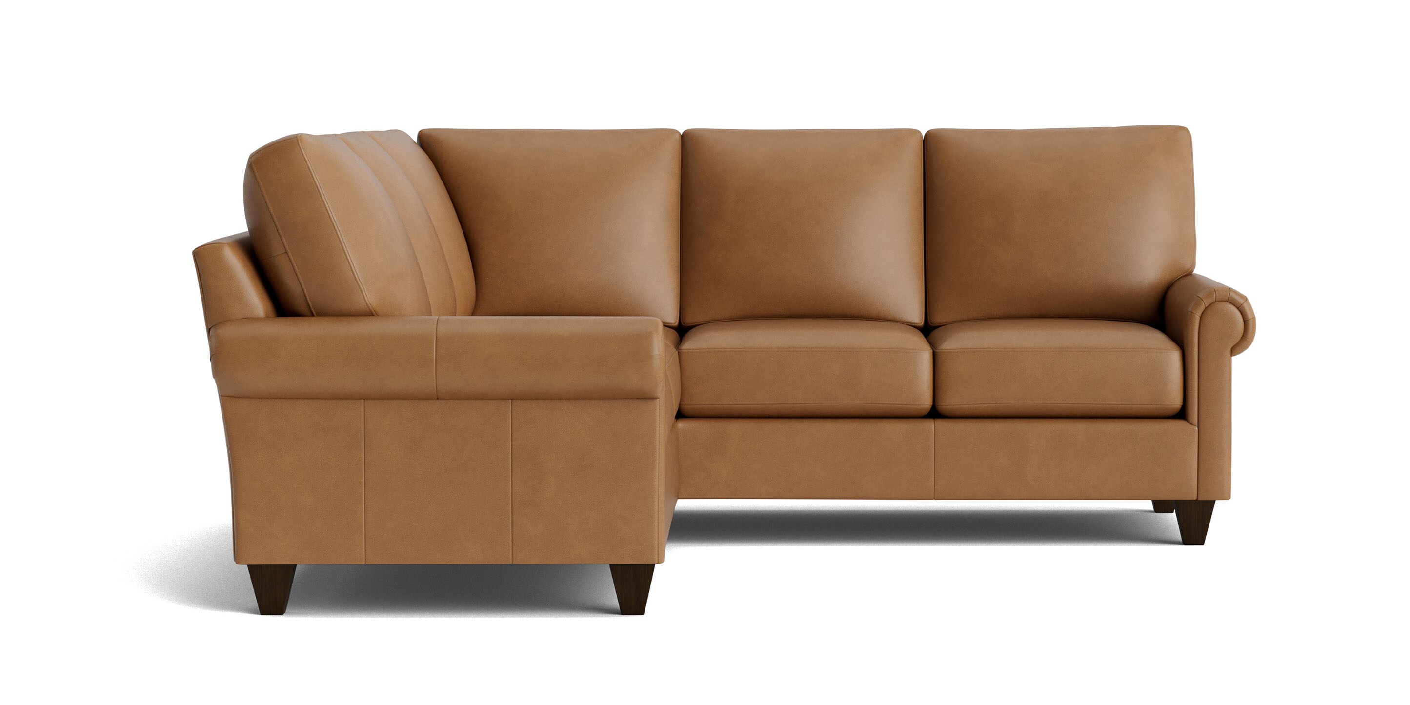 True Custom Leather Panel Arm L-Shaped Sectional