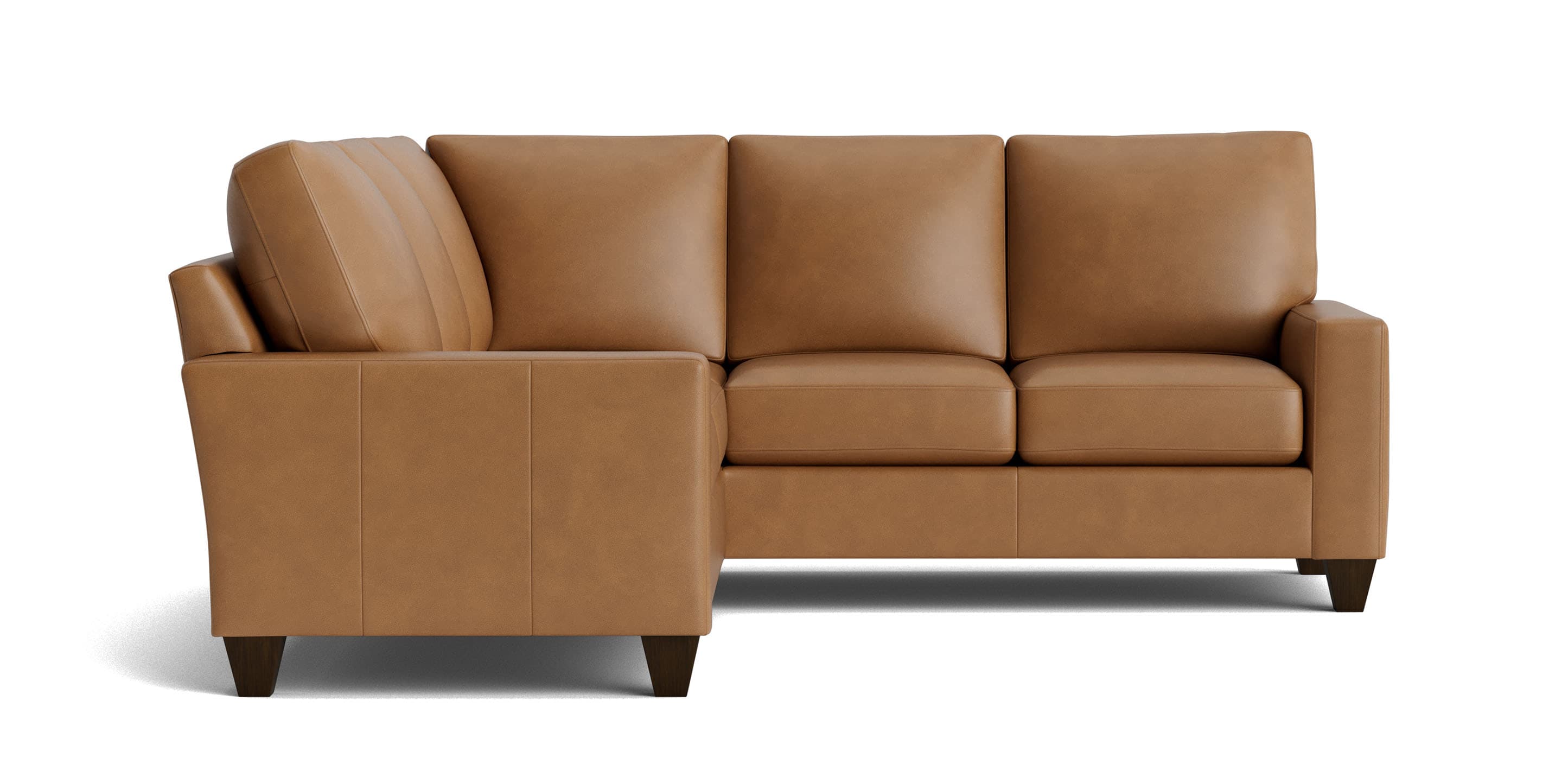 True Custom Leather Large Panel Arm L-Shaped Sectional - Thumbnail 2