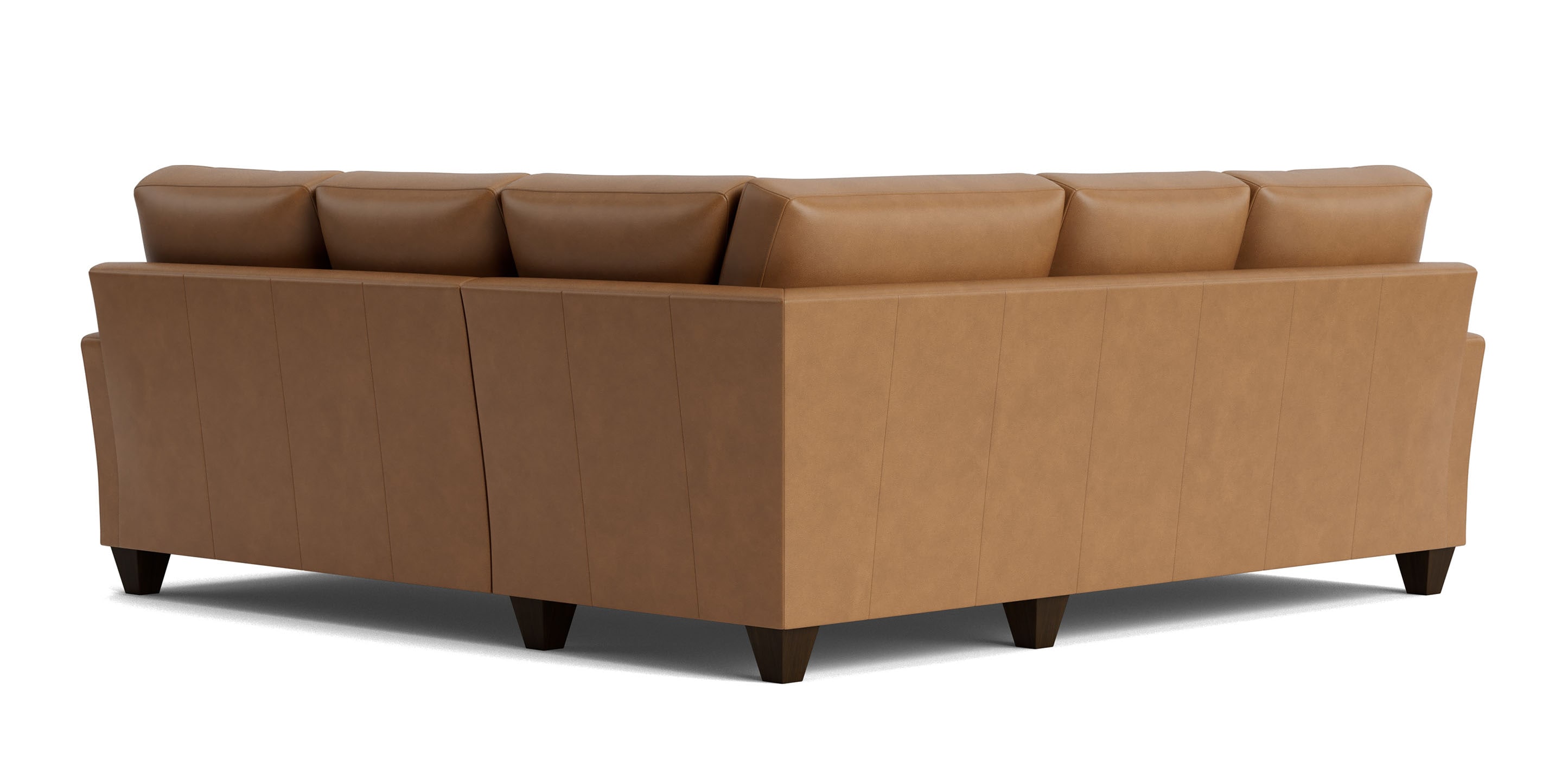 True Custom Leather Large Panel Arm L-Shaped Sectional - Thumbnail 4