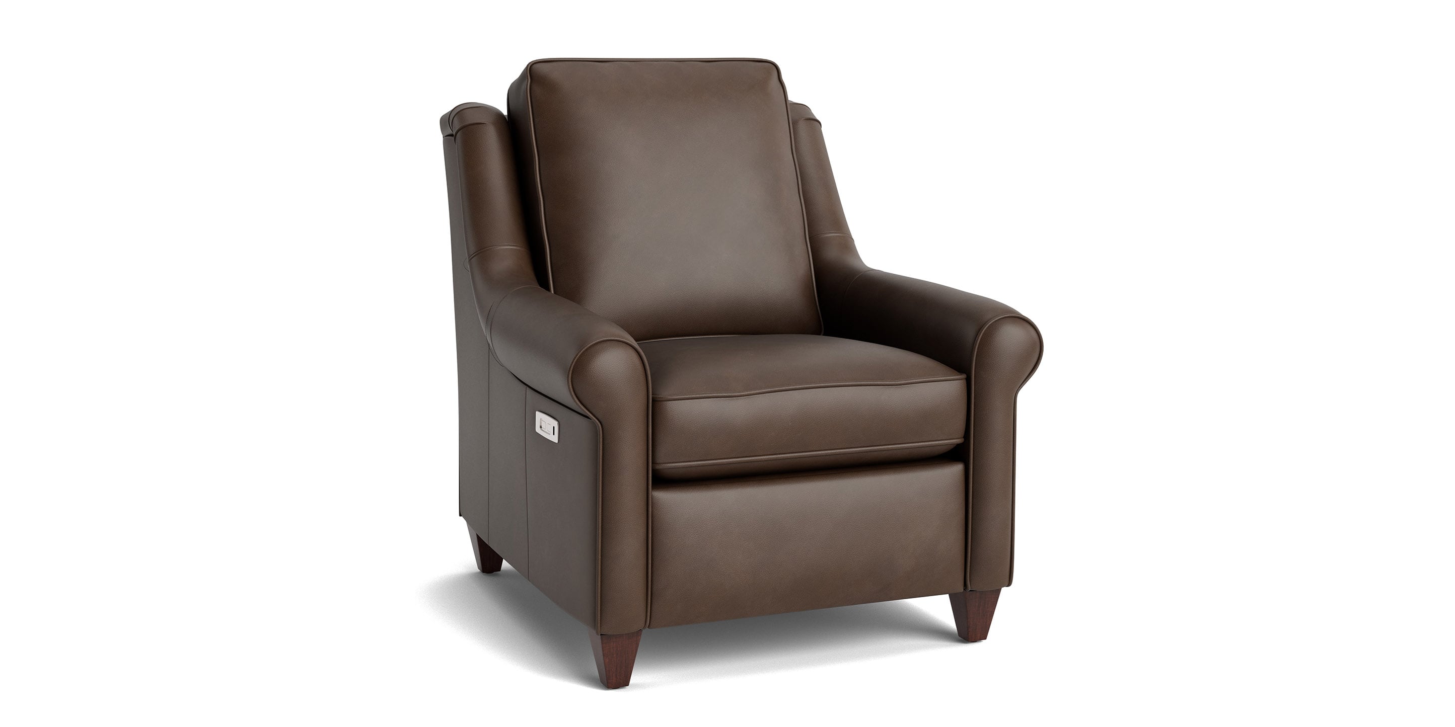 Magnificent Motion Leather Panel Arm Power Wall Recliner
