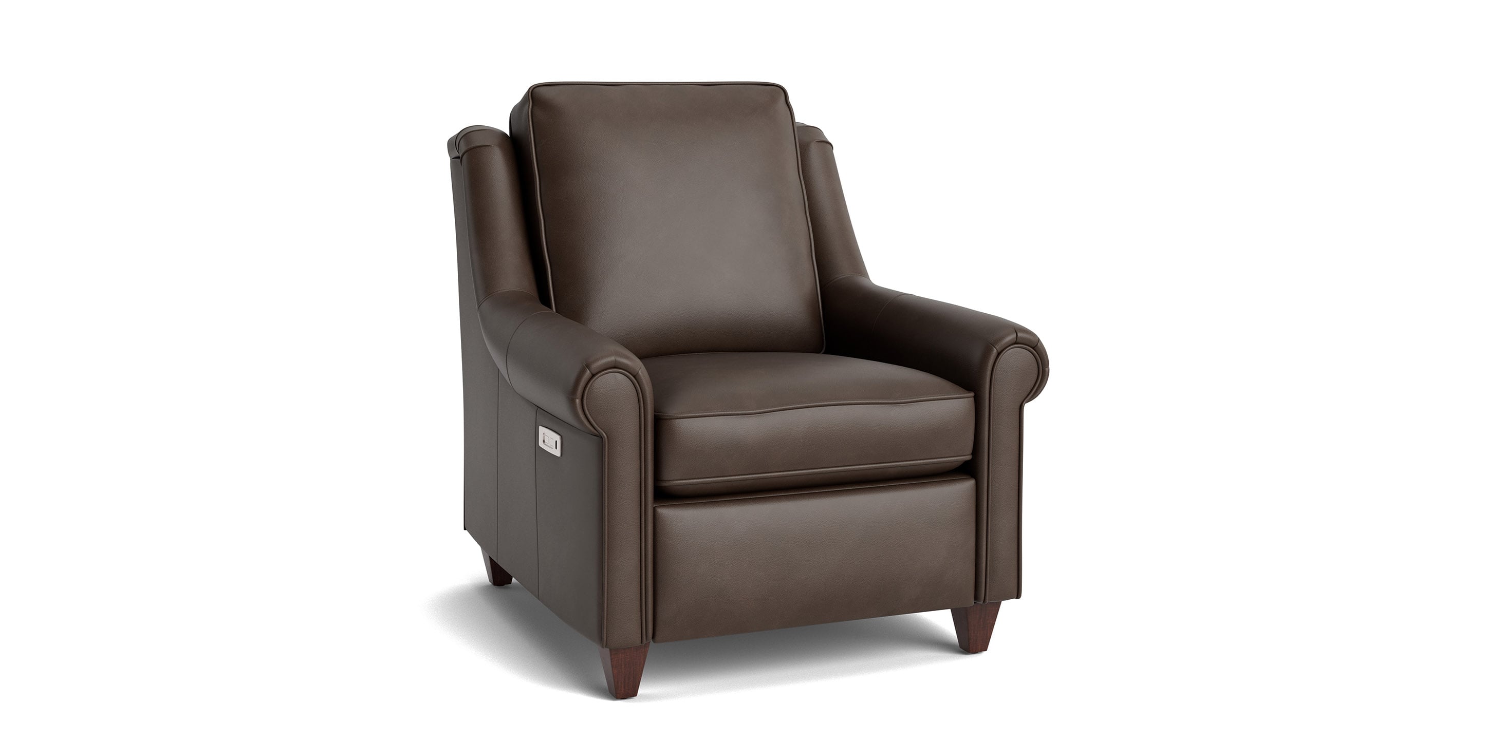 Magnificent Motion Leather Panel Arm Power Wall Recliner - Thumbnail 5