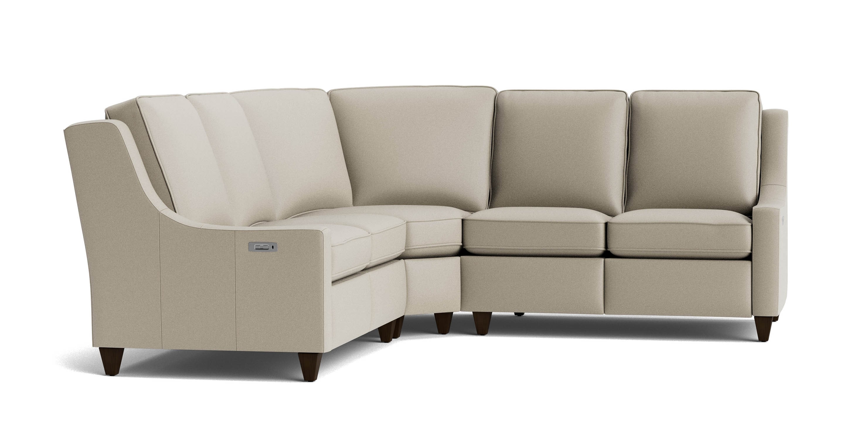 Benchmade Motion Reclining Leather Slope Arm Sectional - Thumbnail 4