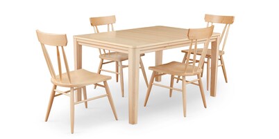 Origins Dandridge Square Dining Table with Leaf and Wallace Dining Chair Set