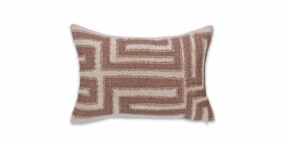Mateo Sepia Embroidered Pillow Cover