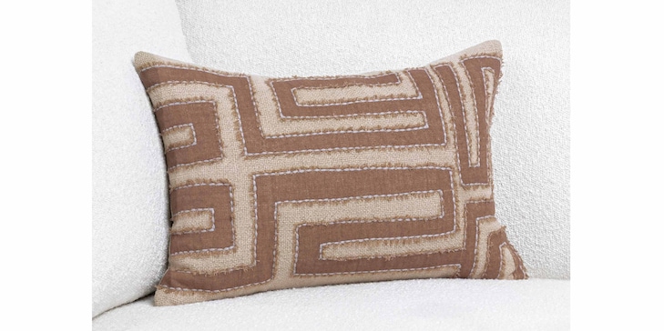 Mateo Sepia Brown/Natural Pillow Cover image number 1