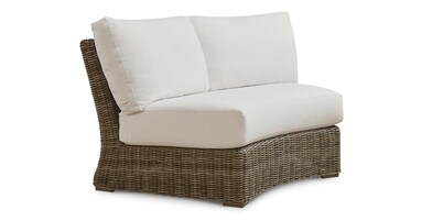 Huntington Outdoor Wicker Curved Armless Loveseat