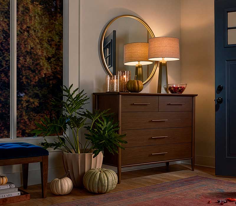 Entryway with fall decor